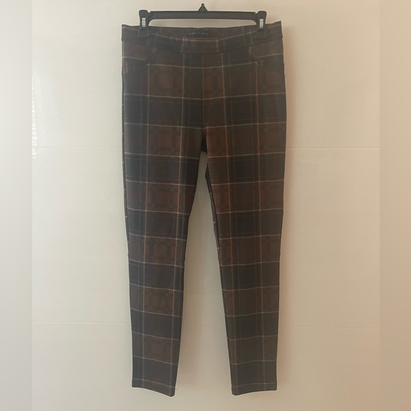 ANTHROPOLOGIE Sanctuary Plaid Runway Leggings - Brown Pattern - M - Picture 6 of 12